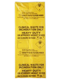 Clinical Waste Printed Sacks 10Kg - Roll of 25